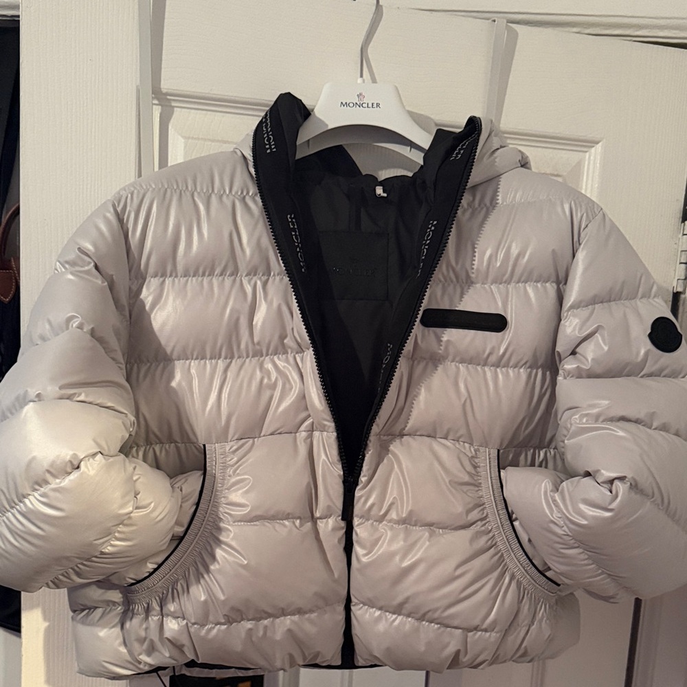 Moncler Metallic Gray Puffer Jacket